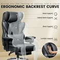 thumbnail image 4 of COOLHUT Large Executive PU Leather Office Chair with Adjustable Armrests and Footrest, High Back and Lumbar Support, Ideal for Big and Tall Users, Perfect for Home Office or Computer Desk Use, Black, 4 of 9