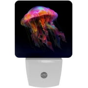 Jellyfish LED Square Night Lights for a Bright and Stylish Ambiance - Ideal for Bedrooms and Hallways - Energy Efficient Plugin Lamps with Auto Sensor