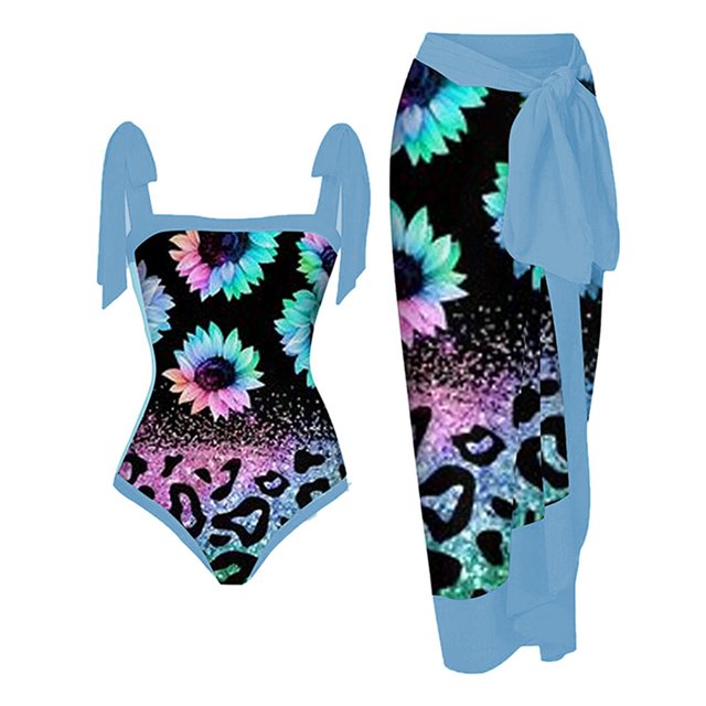 Gibobby Conjunto de Bikini Traje de baño de mujer con tapa Sporlike Cintura alta Dos piezas Push Up Tropical Monokini Traje de baño de moda(Negro,CH)