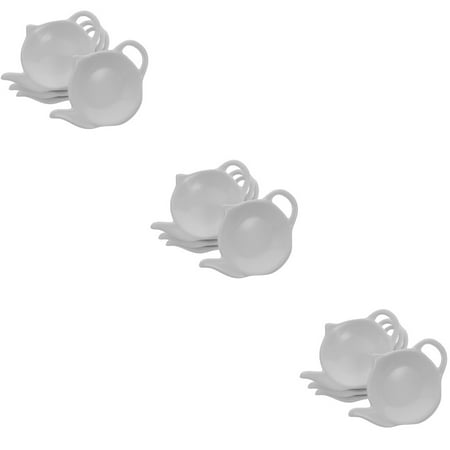 

12 Pcs Teapot Shaped Ceramic Dish Teabag Tomato Paste Spoon Rest Salad Bowl Dipping Plate