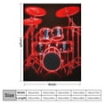 thumbnail image 4 of ONETECH Drum Kit Throw Blanket Boys Girls Rock Music Themed Throw Blanket Teens Red Black Musical Pattern Decor Sherpa Blanket for Bed Sofa Couch Bedroom Instruments Print Fuzzy BlanketThrow, 4 of 6
