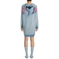 thumbnail image 3 of Disney Women’s Stitch Hooded Sleepshirt with Socks, 3 of 5