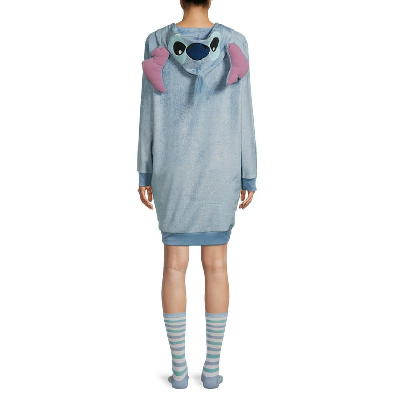 Disney Women s Stitch Hooded Sleepshirt with Socks Walmart