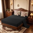 thumbnail image 3 of Manfei Cute Bow Cherry 7-Piece Twin Bedding,Brown Cheetah Print Bedding Comforter Set,Black Reversible, 3 of 7