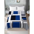 Blue Grey Geometric Flat Sheets Only Twin XL Size, Soft Breathable Bed ...