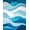 Blue, Pattern 1, variant on Design&I 8'x10' Washable Area Rug Sleek Flatweave Pet Friendly Ocean Wave Themed Abstract Nautical Scroll Motif Contemporary for King Size Bedroom, Under Bed