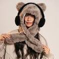 thumbnail image 4 of JZROCKER Bear Pattern Hat Soft Plush Hat Thicken Female Hat Versatiles Stylish Hat, 4 of 16