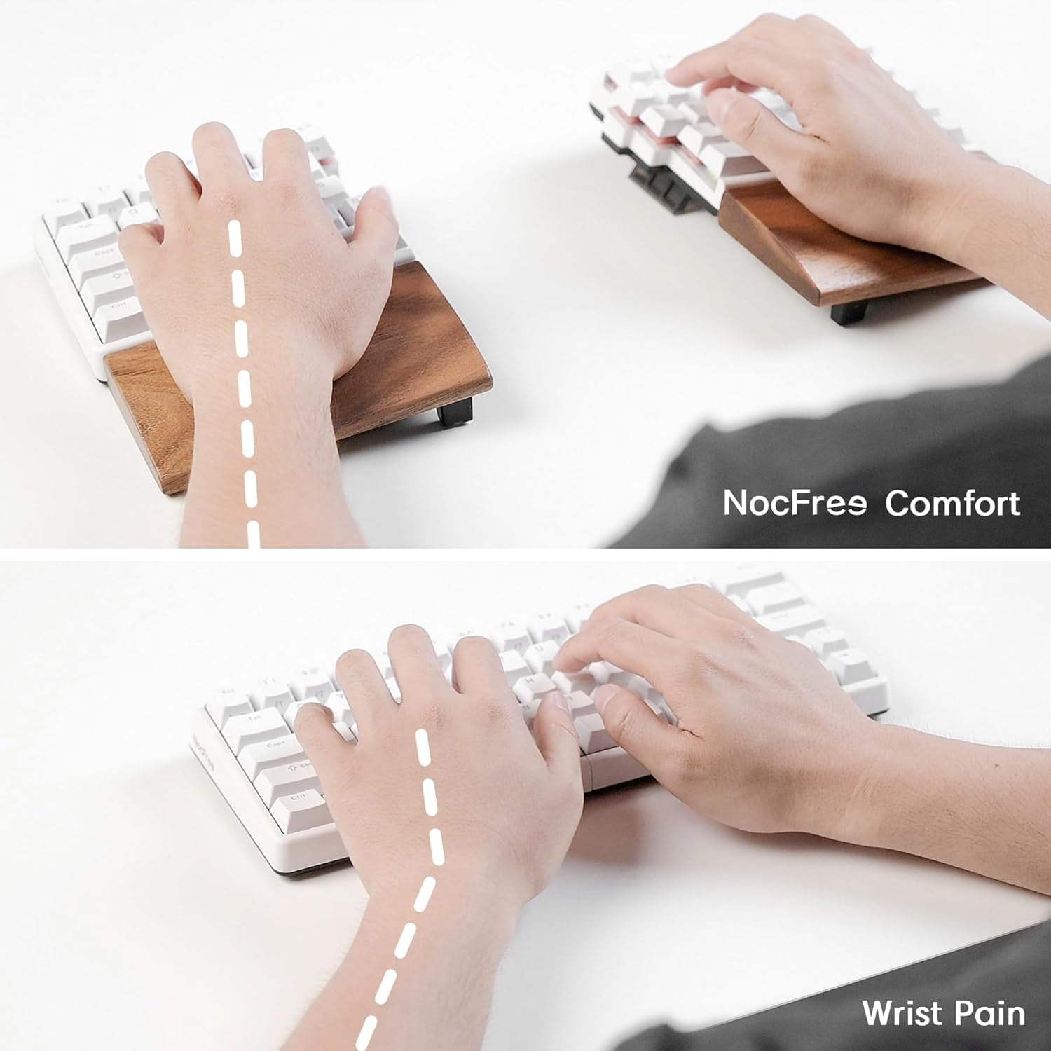 NocFree Wireless Ergonomic Split Mechanical Keyboard - Tactile, Standard Version