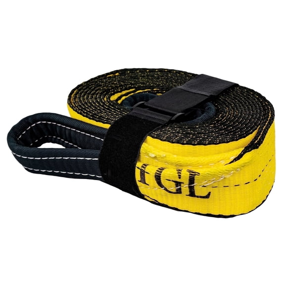 TGL 20' x 3", 30,000 lb Max Weight, Heavy Duty Tow Strap with Loops