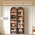 thumbnail image 4 of Kromapolis 6-Tier Arched Storage Bookcase with 2 Adjustable Shelves,Narrow Wood Bookshelf Open Display Shelves for Living Room,Entryway,Bedroom,Rich Black and Light Honey,Assembly Require, 4 of 8