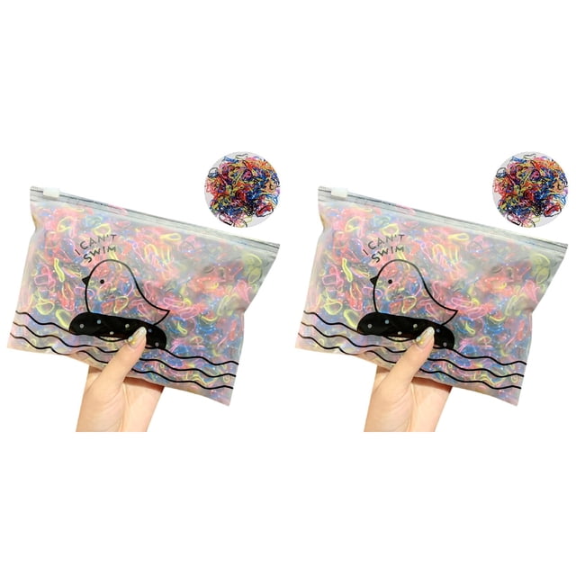(2-Pack) Rinsvye Colorful Girl Band Pack 11 Extension Band Hair Rubber Disposable Hair Chalk for Girls Washable / Elastic 1000 Fashion Kids Color Hair Spray Kids Hair Accessories