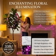 thumbnail image 4 of Decorative Flower String Lights Plug in for Bedroom, Connectable 33ft 100 LED Soft Cherry Blossom Fairy Light for Patio Room Dorm Wedding Party Christmas Tree Hanging Decorations, Pink, 4 of 7