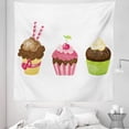 thumbnail image 1 of Dessert Tapestry, Puffy Party Cupcakes Rolled Wafers Stucked in the Creamy Toppings Cherry Frostings, Fabric Wall Hanging Decor for Bedroom Living Room Dorm, 5 Sizes, Multicolor, by Ambesonne, 1 of 1