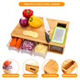 thumbnail image 4 of Chopping Board with Containers, Large Bamboo, Carving & Cutting Board with Juice Grooves, Easy-Grip Handles & Food Sliding Opening, with Trays, 4 of 4