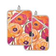 thumbnail image 7 of Yayeee Pot Holders Kitchen Heat Resistant with Pocket 7"x9.8" Cotton Oven Cooking Hot Pads, Orange Hand Drawn Floral, 7 of 7