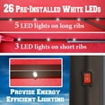 thumbnail image 4 of Sunny 10'x6.5' OUTDOOR SOLAR 26 LED LIGHTS ALUMINIUM PATIO UMBRELLA RECTANGLE TILT-BURGUNDY COLOR, 4 of 8