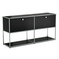 thumbnail image 6 of Cottinch 2-Tier Accent Cabinet,Metal Storage Cabinets with 2 Doors,Open Shelf,Freestanding Organizer for Living Room,Black, 6 of 9