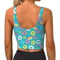 thumbnail image 3 of Vsdgher Donut Print Women Sleeveless Athletic Tank Top Built-in Bra Camisole Sports Vest for Yoga Running Fitness Exercise with Removable Pads, 3 of 8