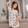 thumbnail image 3 of Easygdp Dachshund Dog Puppy Camisón de manga corta para mujer, informal, estampado, 3 of 6