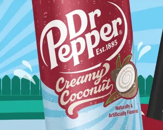 Dr. Pepper Soda Creamy Coconut Limited Edition 8 Pack, 20oz Bottles