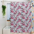 thumbnail image 3 of Spring Flowers Shower Curtain Set, Waterproof Shower Curtains for Bathroom, Chinese Pink Peach Blossoms Branches Washable Fabric Cloth Bath Curtain for Bathtub Decoration with Hooks 54x78 Inches, 3 of 9