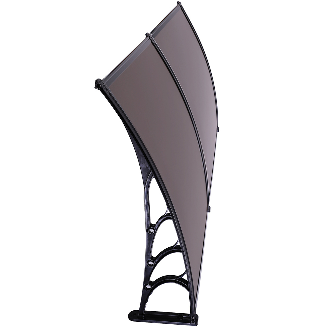 SPECSTAR Polycarbonate Window Door Awning Canopy Brown with Black Bracket 40 Inch x 80 Inch