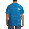 thumbnail image 3 of Pofeuu Blue Christmas Print Mens Casual Short Sleeve Shirts Beach Summer Spread Collar Pocket Tops Men's Casual Short-sleeved Shirt-Medium, 3 of 5