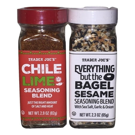 Trader Joe's Seasonings Bundle - Everything But the Bagel Sesame and Chile Lime Seasoning Blends (Package of