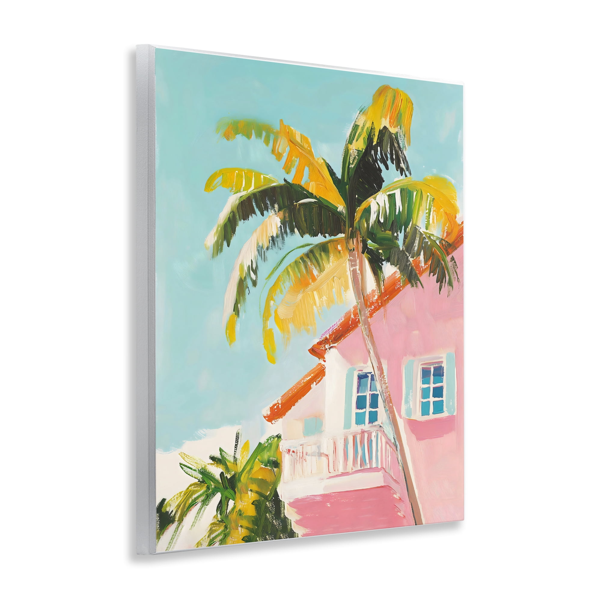 Stupell Industries Pink House Palm Tree Wall Plaque Art, design by The Prints Vibe