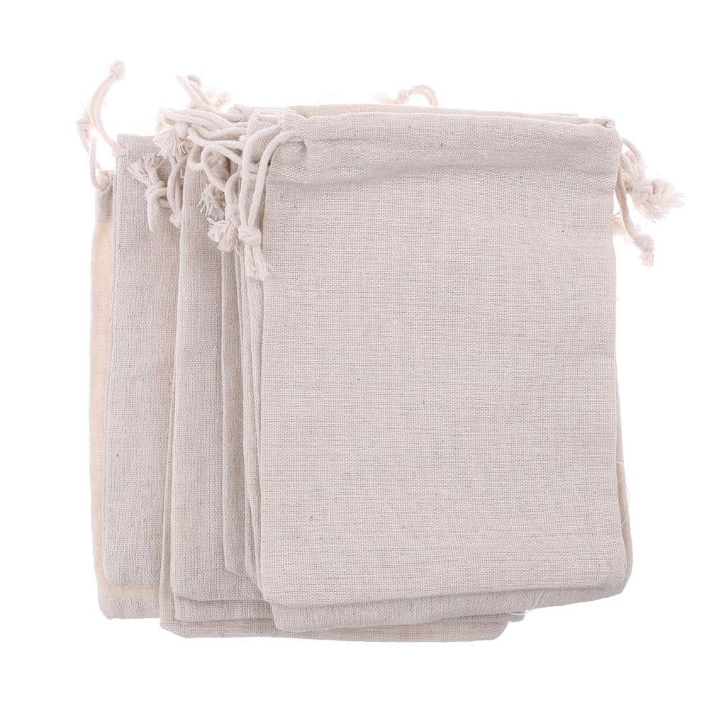 24 Pcs Plain Cotton Drawstring Bags Jewelry Storage Pouch Reusable 5"x7" 