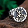 thumbnail image 6 of Vintage Catholic Angel Michael Ring For Men Women Punk 14K Yellow Gold Knight Saint Michael Protect Rings Amulet Jewelry Gifts, 6 of 10