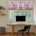 thumbnail image 5 of Easter Bunny Tier Curtains 36 Inch Length, Pink Rabbit Spring Flowers Leaves Rustic Plants Cafe Short Curtains for Bathroom Sink, Small Kitchen Curtain Light Filtering Drapes 2 Panels 27.5"Wx36"L, 5 of 8