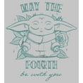 thumbnail image 2 of Junior's Star Wars: The Mandalorian Grogu May the Fourth Be With You Graphic Tee Athletic Heather 2X Large, 2 of 3