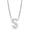 Silver, variant on Initial Letter S Necklace, Moissanite, 925 Sterling Silver, Yellow Gold Vermeil