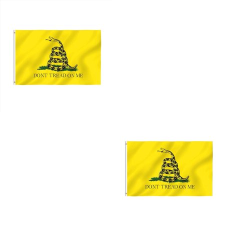 US 2 Pcs Don’t Tread on Me Gadsden Flag 3x5FT Outdoor Polyester Tea Party