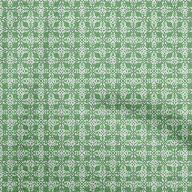 oneOone Viscose Chiffon Green Fabric Geometric Tile Sewing Craft Projects Fabric Prints By Yard 42 Inch Wide