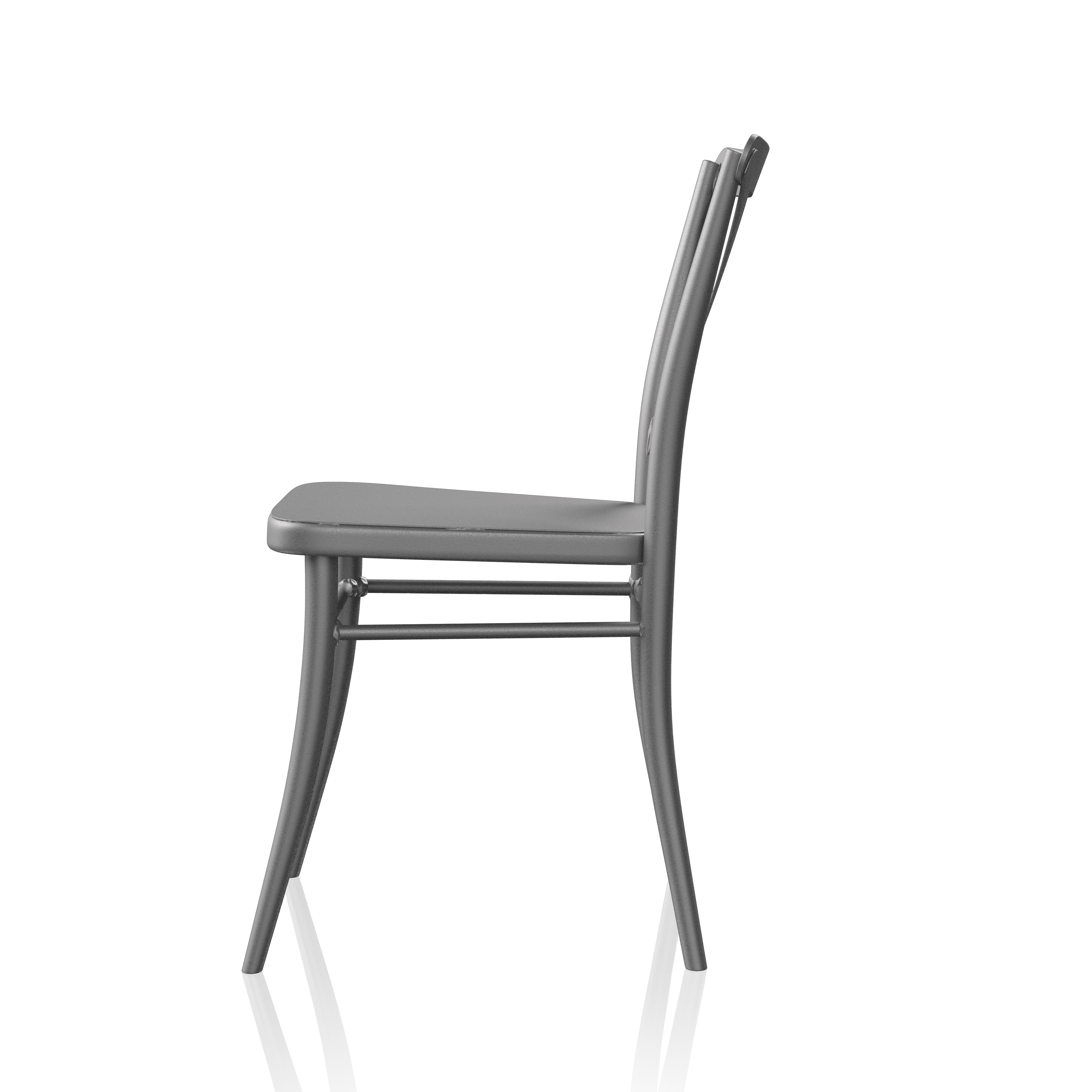 Furniture of America Frida Industrial Metal Dining Side Chair in Silver Matte Finish (Set of 2)