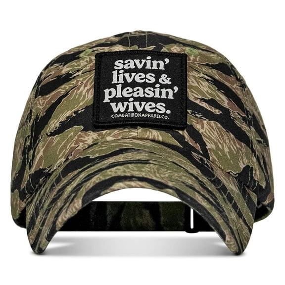 Ripstop Savin' Lives & Pleasin' Wives Low Pro Operator Hat Original Tiger Stripe Camo