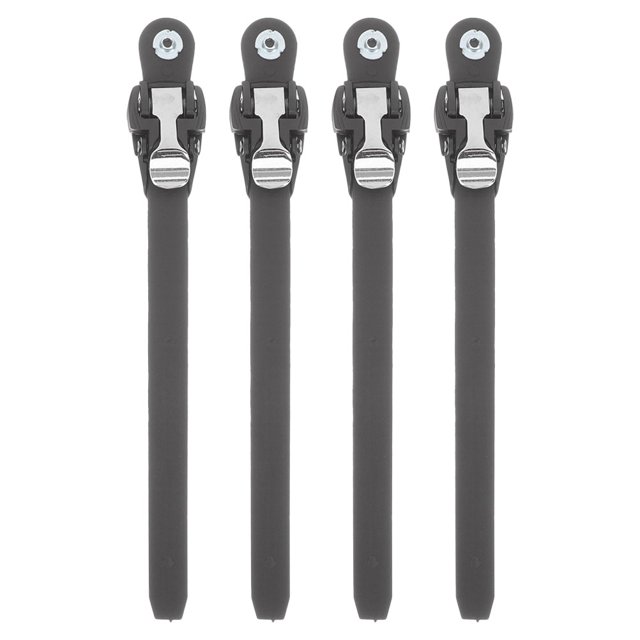 4Pcs Skate Buckle Straps Black PVC Unique Design for Roller Skates Accessories 9.8x1.1x0.6in