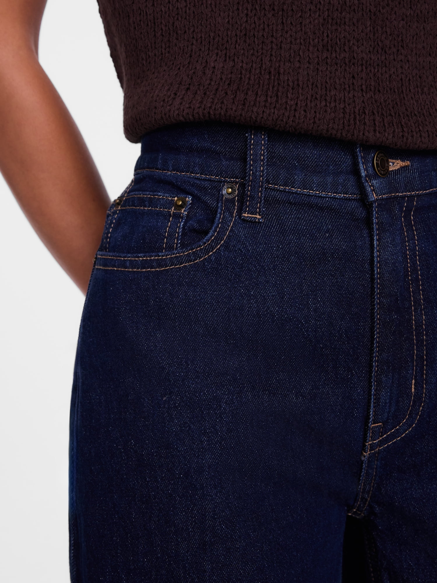 Scenario Women's and Women's Plus High Rise Tapered Barrel Crease Jeans, 27" Inseam, Sizes 0-28W