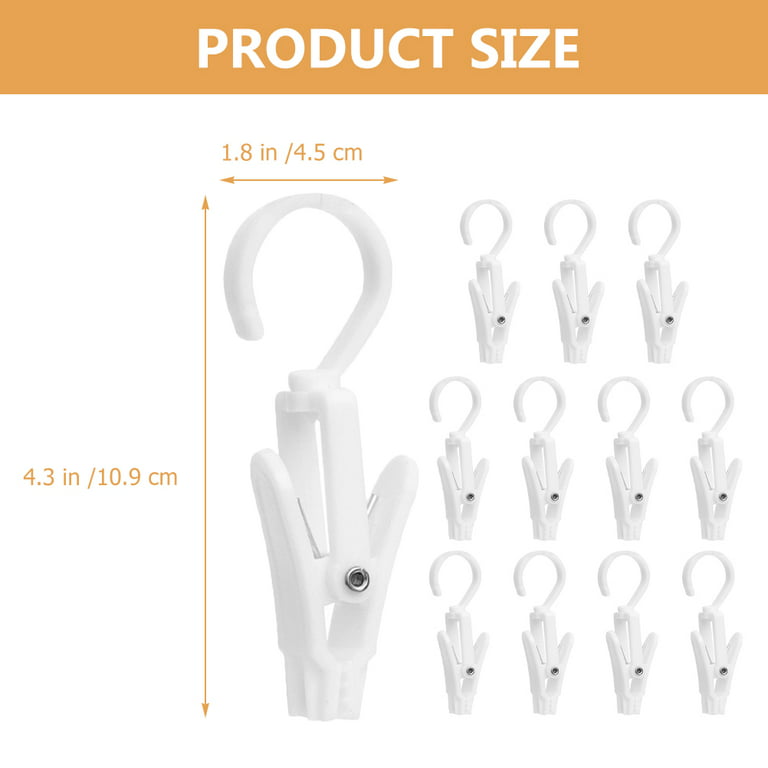 12 Pcs Swivel Hook Clip Plastic Hangers Laundry Hook with Clips Closet  Hanger Simple Laundry Hanger Clip Travel 