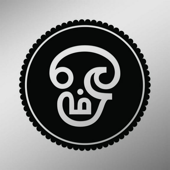 OM Symbol In Tamil Script Circle Decal Sticker | 5.5-Inches By 5.5-Inches | Meditation Conciousness Religious Motivational Inspirational | Black Vinyl