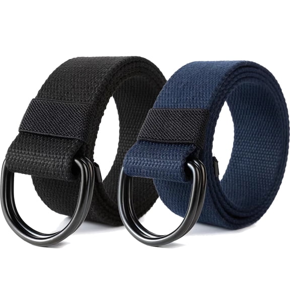 HardyComforts Casual Nylon Belts for Men Casual Canvas Belt for Mens Belt No Hole Belt for Men 125cm black blue