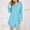 Sky Blue, variant on Womens Button Up Nightgowns Blue Lapel Sleep Shirts Long Sleeve Winter Loose Nightdress for Ladies with Pockets