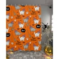 thumbnail image 2 of Halloween Cute Cat Shower Curtain Set ，Waterproof Fabric Shower Curtains Vintage Ghost Broom Orange Decoration Shower Curtains for Bathroom,Bathroom Decor 60"x72", 2 of 6