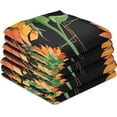 thumbnail image 4 of GZHJMY Orange Sunflower Watercolor Black Kitchen Towels Dish Bar Tea Towel Dishcloths 1 Pack Super Absorbent Soft 18 x 28 inches, 4 of 7