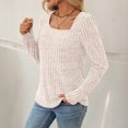 thumbnail image 5 of SUNBS Long Sleeve Shirts for Women Top Trendy Casual Square Neck Tops Lightweight Sweaters womens shirts, 5 of 8
