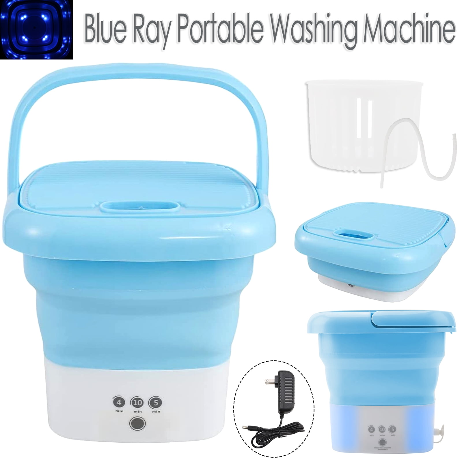 OhhGo Portable Washing Machine, Foldable Mini Small Folding Washer Machine Dryer Comb with Drain