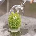 thumbnail image 5 of Brush-Up Glass Brush with Suction Cup Upright Stays in Sink Bristle Scrub Kitchen Bottle Cleaning Washing Green (Multi), 5 of 9