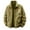 Khaki, variant on MELDVDIB Mens Zip-Up Fleece Jacket Solid Color Stand Collar Coat Tops Fall Winter Long Sleeve Hiking Running Outwear with Pocket Army Green L